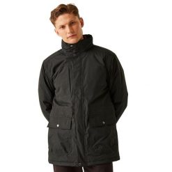 Kurtka Parka Przeciwdeszczowa Męska Darby III. Czarne kurtki męskie Regatta, na zimę, m, bez wzorów, z materiału, eleganckie, bez kołnierzyka, z kapturem. Za 571.99 zł.