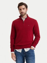 Tommy Hilfiger Sweter MW0MW28049 Czerwony Regular Fit. Czerwone swetry męskie Tommy Hilfiger, m, bez wzorów, z bawełny, bez kołnierzyka, bez ramiączek. Za 569.99 zł.