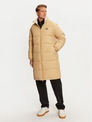 Tommy Jeans Płaszcz zimowy DM0DM20604 Beżowy Regular Fit. Brązowe kurtki męskie Tommy Jeans, na zimę, m, bez wzorów, z jeansu, bez kołnierzyka, bez kaptura. Za 1,199.00 zł.