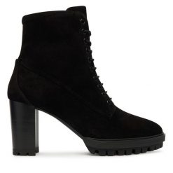 Botki HÖGL. Czarne botki damskie HÖGL, bez wzorów, bez obcasa, na słupku, bez zapięcia. Za 549.99 zł.