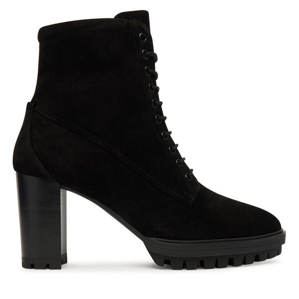 Botki HÖGL. Czarne botki damskie HÖGL, bez wzorów, bez obcasa, na słupku, bez zapięcia. Za 549.99 zł.