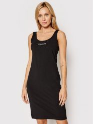 DKNY Sport Sukienka codzienna DP1D4465 Czarny Slim Fit. Czarne sukienki damskie DKNY Sport, na co dzień, s, bez wzorów, z bawełny, sportowe, bez kołnierzyka, bez ramiączek, proste. Za 259.99 zł.