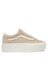 Vans Tenisówki Old Skool Platform VN0009PZ4MG1 Beżowy. Brązowe trampki i tenisówki damskie Vans, bez wzorów, ze skóry, bez zapięcia. Za 449.99 zł.