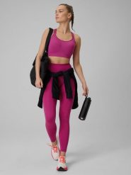 4F Legginsy treningowe szybkoschnące damskie - różowe L. Czerwone legginsy damskie 4F, bez wzorów. Za 119.99 zł.