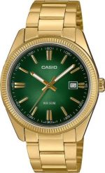 Zegarek męski Casio MTP-1302PGC-3AVEF złoty. Żółte zegarki męskie Casio, bez wzorów, złote. Za 296.13 zł.