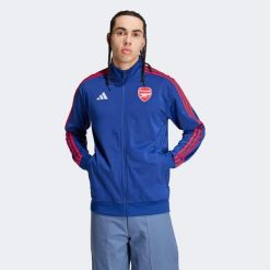 Kurtka dresowa piłkarska ADIDAS Arsenal 25/26. Kurtki sportowe damskie Adidas, xl, z aplikacjami, z dresówki, bez ramiączek, bez kaptura, do piłki nożnej. Za 339.99 zł.