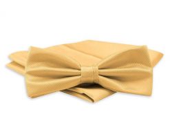 Mucha Męska, Żółta, Kanarkowa w Drobny Prążek, z Taką Samą Poszetką, Jednokolorowa -ALTIES. Żółte krawaty i muchy Alties, bez wzorów, eleganckie. Za 54.00 zł.