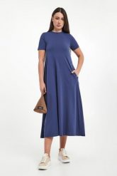 Sukienka midi Elettra ECOALF. Sukienki damskie Ecoalf, s, bez wzorów, bez kołnierzyka, bez ramiączek, midi. Za 439.00 zł.