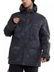 Kurtka narciarska męska Ryder Jacket. Czarne kurtki sportowe męskie FUNDANGO, na zimę, m, bez wzorów, z poliesteru, bez kaptura, narciarskie. Za 719.90 zł.