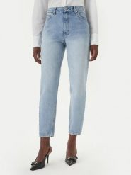 HUGO Jeansy Garlene 50556975 Błękitny Mom Fit. Niebieskie jeansy damskie Hugo, bez wzorów, z bawełny. Za 599.99 zł.