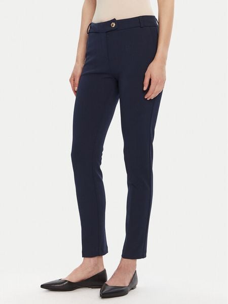 Rinascimento Chinosy CFC0126226003 Granatowy Slim Fit. Niebieskie spodnie materiałowe damskie Rinascimento, bez wzorów, z syntetyku. Za 239.99 zł.