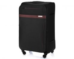 Walizka miękka Solier czarno-brązowa STL1316 BLACK/PU COFFEE 23'' (M). Brązowe walizki męskie Solier, bez wzorów, z materiału, małe. Za 199.99 zł.