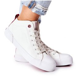 Damskie Wysokie Trampki Cross Jeans II2R4033C Białe. Białe trampki i tenisówki damskie bez wzorów, z jeansu, bez zapięcia. Za 205.59 zł.
