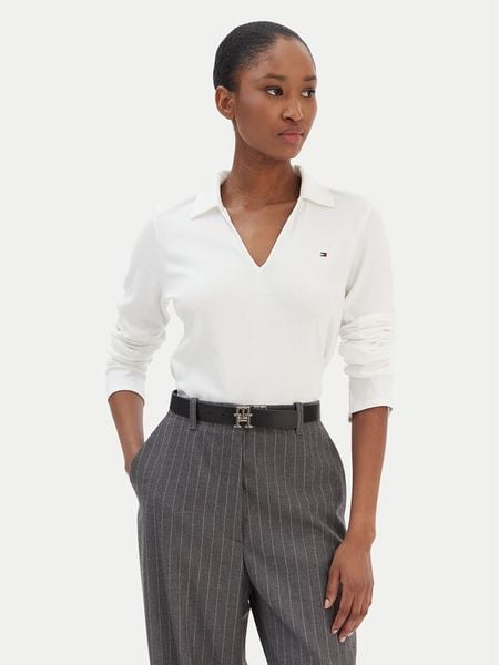 Tommy Hilfiger Bluzka Modern Cody WW0WW47850 Biały Slim Fit. Białe bluzki damskie Tommy Hilfiger, xxl, bez wzorów, z bawełny, bez kołnierzyka, bez ramiączek. Za 349.99 zł.