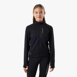 Bluza polarowa treningowa junior Swedemount Ultra Light Full Zip G szybkoschnąca. Czarne bluzy damskie SWEDEMOUNT, na zimę, bez wzorów, z polaru, sportowe, bez ramiączek, bez kaptura. Za 169.99 zł.