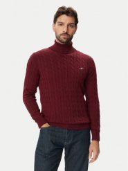 Gant Golf 8050607 Bordowy Regular Fit. Czerwone swetry męskie GANT, m, bez wzorów, z bawełny, bez kołnierzyka, bez ramiączek. Za 560.99 zł.