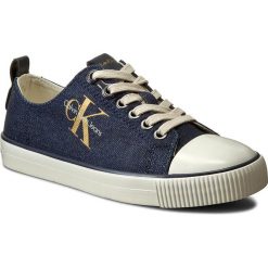 Trampki CALVIN KLEIN JEANS - Donata R4090 Midnight/Gold. Niebieskie trampki i tenisówki damskie Calvin Klein Jeans, bez wzorów, z gumy, bez zapięcia. W wyprzedaży za 219.00 zł.
