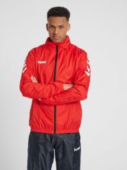 Kurtka ortalionowa sportowa dla dorosłych Hummel Core Spray Jacket. Czerwone kurtki sportowe damskie Hummel, l, bez wzorów, z materiału, bez ramiączek, bez kaptura, na fitness i siłownię. Za 130.00 zł.