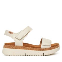 Sandały Pikolinos. Białe sandały damskie Pikolinos, bez wzorów, bez obcasa, na płaskiej podeszwie, bez zapięcia. Za 559.99 zł.