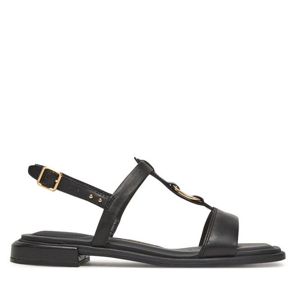 Sandały Clarks. Czarne sandały damskie Clarks, bez wzorów, bez obcasa, na płaskiej podeszwie, bez zapięcia. Za 399.99 zł.