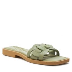 Klapki HOFF. Zielone klapki damskie HOFF, bez wzorów, bez obcasa, bez zapięcia. Za 249.99 zł.