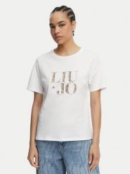 Liu Jo T-Shirt WA6489 JS923 Biały Regular Fit. Białe t-shirty damskie Liu Jo, xl, bez wzorów, z bawełny, bez kołnierzyka, bez ramiączek. Za 259.99 zł.