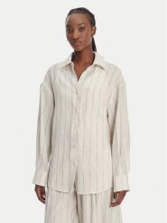 Eleh Koszula SS260271 Écru Relaxed Fit. Białe koszule damskie Eleh, bez wzorów, z syntetyku, bez kołnierzyka, bez ramiączek. Za 576.99 zł.