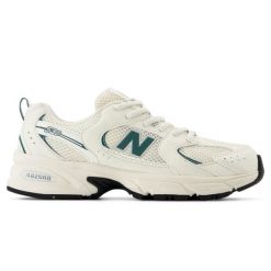 NEW BALANCE 530 GR530CH Sneakersy damskie. Białe obuwie sportowe damskie New Balance, bez wzorów, ze skóry, bez zapięcia, do biegania. Za 349.99 zł.