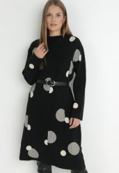 Czarna Sukienka Pudełkowa Sweterkowa Galmi. Czarne sukienki damskie Born2be, l, z aplikacjami, bez kołnierzyka, bez ramiączek, midi. Za 139.99 zł.