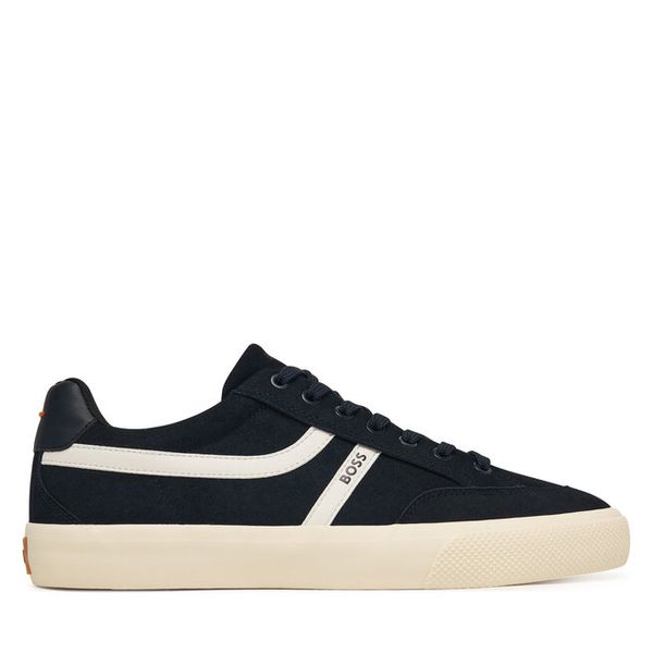 Tenisówki BOSS. Niebieskie trampki męskie Boss, bez wzorów, bez zapięcia. Za 629.99 zł.