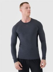 4F Longsleeve treningowy szybkoschnący męski - szary M. Szare koszulki sportowe męskie 4F, m, bez wzorów, z dzianiny, bez ramiączek, na fitness i siłownię. Za 129.99 zł.