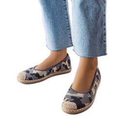 Szare wsuwane espadryle Benedum. Szare balerinki damskie bez wzorów, eleganckie, z okrągłym noskiem, bez obcasa, bez zapięcia. Za 78.89 zł.