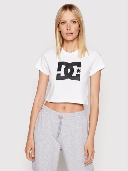 DC Shoes T-Shirt Star ADJZT03035 Biały Regular Fit. Białe t-shirty damskie DC Shoes, l, bez wzorów, z bawełny, retro, bez kołnierzyka, bez ramiączek. Za 69.99 zł.