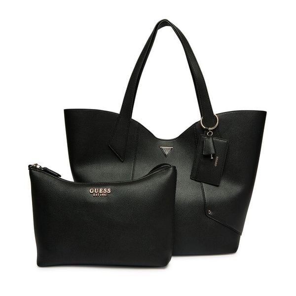 Torebka Guess. Czarne shopperki damskie Guess, z aplikacjami, bez dodatków. Za 408.99 zł.