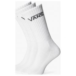 Vans Skarpety Classic Crew (6.5-9, 3Pk) , biały, rozmiar ONE SIZE. Białe skarpetki damskie Vans, bez wzorów, z bawełny. W wyprzedaży za 49.99 zł.