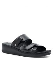 Go Soft Klapki ARC-027-01 Czarny. Czarne klapki damskie GO SOFT, bez wzorów, ze skóry, bez obcasa, bez zapięcia. Za 129.99 zł.
