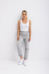 SPODNIE CELINE SZARY MELANŻ M - Flawless. Szare spodnie dresowe damskie Flawless, bez wzorów, z bawełny, klasyczne. Za 300.00 zł.