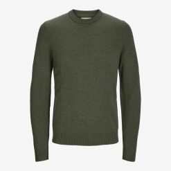 Sweter Jack & Jones Clambswool żółw morski. Zielone swetry męskie Jack&Jones, m, bez wzorów, bez kołnierzyka, bez ramiączek. Za 296.06 zł.