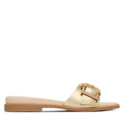 Klapki Hispanitas. Żółte klapki damskie Hispanitas, bez wzorów, bez obcasa, bez zapięcia. Za 479.99 zł.