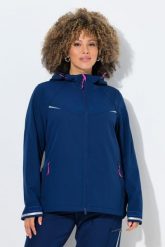 Damskie Kurtka funkcyjna softshell hydrofobowa kaptur. Czarne kurtki sportowe damskie Ulla Popken, plus size, bez wzorów, z elastanu, bez ramiączek, z kapturem, trekkingowe. Za 479.99 zł.