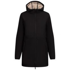 Trespass Sine - Damska kurtka typu softshell w kolorze czarnym. Czarne kurtki sportowe damskie Trespass, na jesień, bez wzorów, z softshellu, bez ramiączek, bez kaptura, trekkingowe. Za 418.99 zł.