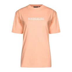 Koszulka damska Napapijri S-Box. Czerwone bluzki damskie Napapijri, m, bez wzorów, sportowe, bez kołnierzyka, bez ramiączek. Za 119.99 zł.
