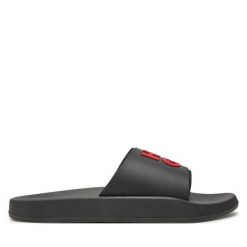 Klapki HUGO. Czarne klapki męskie Hugo, bez wzorów, bez zapięcia. Za 279.99 zł.