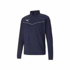 Bluza piłkarska męska Puma teamRISE 1 4 Zip Top. Niebieskie bluzy męskie Puma, m, bez wzorów, sportowe, bez ramiączek, bez kaptura. Za 134.00 zł.