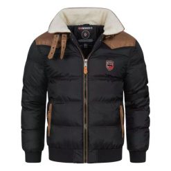 Kurtka turystyczna męska Geographical Norway Abramovitch. Czarne kurtki męskie Geographical Norway, m, bez wzorów, z poliamidu, bez kaptura. Za 417.00 zł.