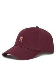 Tommy Hilfiger Czapka z daszkiem Th Elevated Chic Cap AW0AW17631 Bordowy. Czerwone czapki damskie Tommy Hilfiger, bez wzorów, z bawełny. Za 209.99 zł.