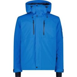 Kurtka narciarska męska CMP 34W3917. Niebieskie kurtki sportowe męskie CMP, na zimę, l, bez wzorów, z materiału, bez kaptura, narciarskie. Za 519.99 zł.