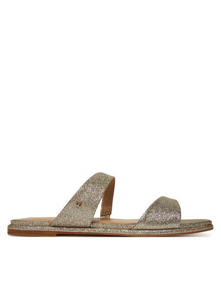 MICHAEL Michael Kors Klapki Jaida 40S5JDFS1M Złoty. Żółte klapki damskie MICHAEL Michael Kors, bez wzorów, ze skóry, bez obcasa, bez zapięcia. Za 569.99 zł.