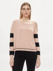 Liu Jo Sweter TA4112 MS36L Różowy Regular Fit. Czerwone swetry nierozpinane damskie Liu Jo, l, bez wzorów, z wiskozy, bez kołnierzyka, bez ramiączek. Za 309.99 zł.
