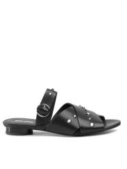 Gino Rossi Klapki Hoshi DLI771-CS4-0574-9900-0 Czarny. Czarne klapki damskie Gino Rossi, bez wzorów, ze skóry, bez obcasa, bez zapięcia. Za 259.99 zł.